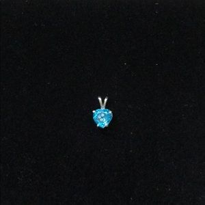 14K white gold Blue topaz pendant